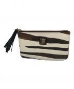 DOONEY&BOURKEドゥーニーアンドバーク）の古着「クラッチバッグ」｜ホワイト×ブラウン