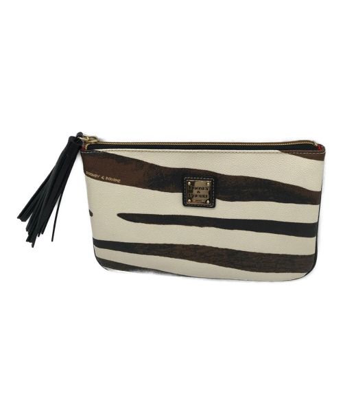 DOONEY&BOURKE（ドゥーニーアンドバーク）DOONEY&BOURKE (ドゥーニーアンドバーク) クラッチバッグ ホワイト×ブラウンの古着・服飾アイテム