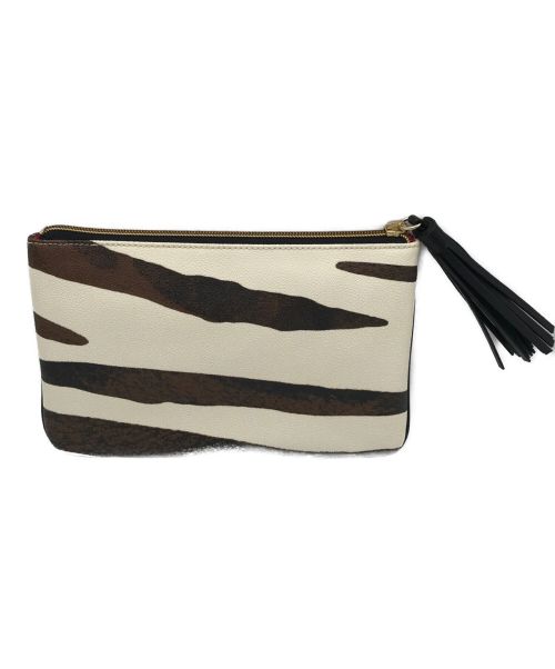 DOONEY&BOURKE（ドゥーニーアンドバーク）DOONEY&BOURKE (ドゥーニーアンドバーク) クラッチバッグ ホワイト×ブラウンの古着・服飾アイテム