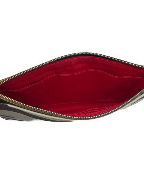 DOONEY&BOURKE（ドゥーニーアンドバーク）DOONEY&BOURKE (ドゥーニーアンドバーク) クラッチバッグ ホワイト×ブラウンの古着・服飾アイテム