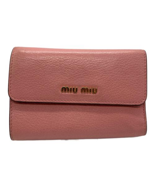 MIU MIU（ミュウミュウ）MIU MIU (ミュウミュウ) 2つ折り財布 ピンクの古着・服飾アイテム