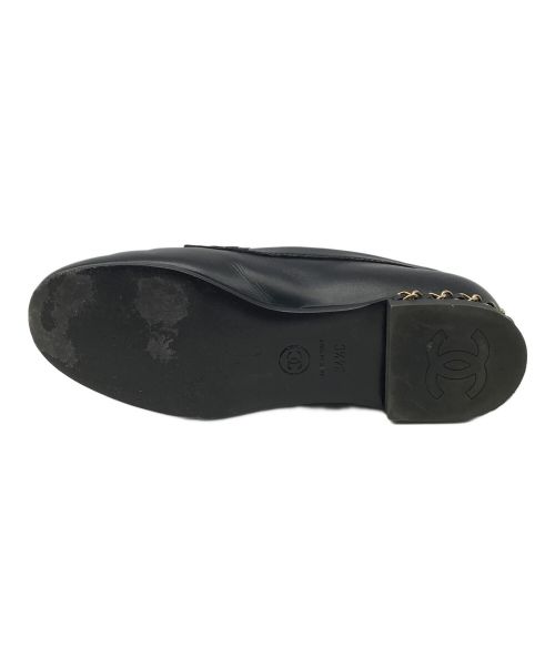 CHANEL（シャネル）CHANEL (シャネル) チェーンローファー ブラック サイズ:34 1/2Cの古着・服飾アイテム