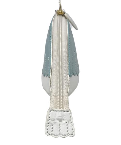 KITAMURA（キタムラ）KITAMURA (キタムラ) ポーチ ホワイト×スカイブルーの古着・服飾アイテム