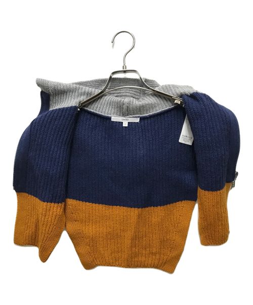 UN3D.（アンスリード）UN3D. (アンスリード) ジップニット ネイビー×イエロー×グレー サイズ:Fの古着・服飾アイテム