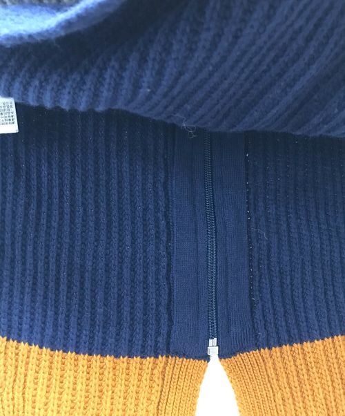 UN3D.（アンスリード）UN3D. (アンスリード) ジップニット ネイビー×イエロー×グレー サイズ:Fの古着・服飾アイテム