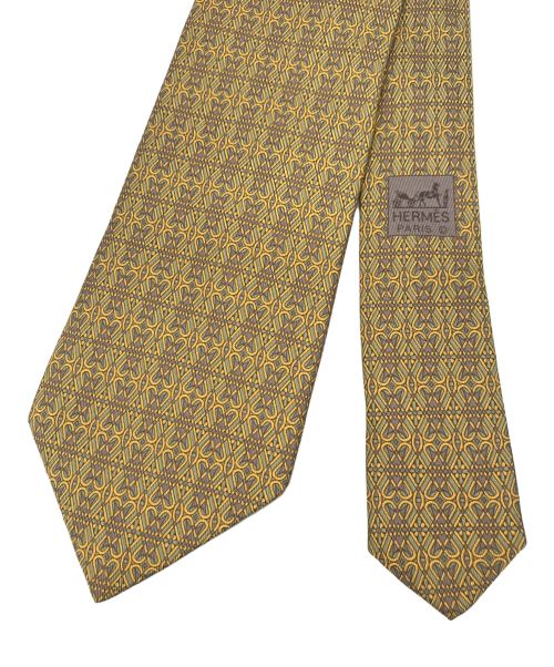 HERMES（エルメス）HERMES (エルメス) ネクタイ イエロー×グリーン サイズ:不明の古着・服飾アイテム