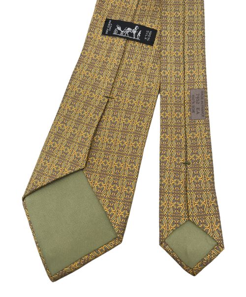 HERMES（エルメス）HERMES (エルメス) ネクタイ イエロー×グリーン サイズ:不明の古着・服飾アイテム