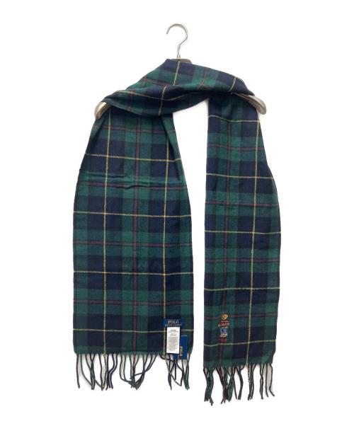 POLO RALPH LAUREN（ポロ・ラルフローレン）POLO RALPH LAUREN (ポロ・ラルフローレン) マフラー ネイビー×グリーン 未使用品の古着・服飾アイテム