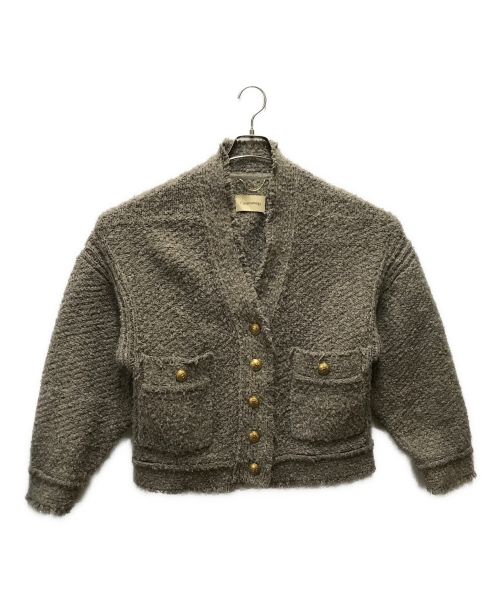 Curensology（カレンソロジー）Curensology (カレンソロジー) ツイードヤーンカーディガン ベージュ サイズ:Fの古着・服飾アイテム