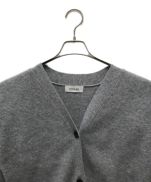 remula（リミューラ）REMULA (リミューラ) SUPER FINE MERINO WOOL VOLUME SLEEVE CARDIGAN グレー サイズ:F 未使用品の古着・服飾アイテム