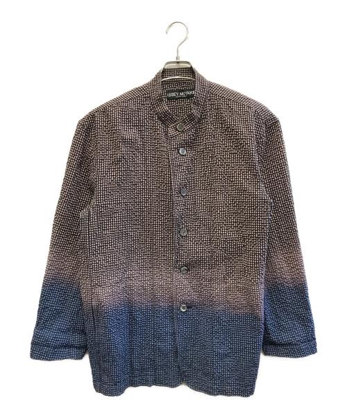 ISSEY MIYAKE WHITE LABEL（イッセイミヤケホワイトレーベル）ISSEY MIYAKE WHITE LABEL (イッセイミヤケホワイトレーベル) バンドカラーシャツ グラデーション サイズ:2の古着・服飾アイテム