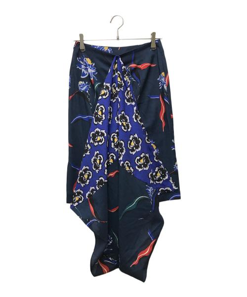 PAUL SMITH（ポールスミス）PAUL SMITH (ポールスミス) 総柄スカート ネイビー×ブラック サイズ:40の古着・服飾アイテム