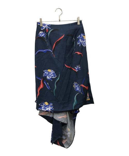 PAUL SMITH（ポールスミス）PAUL SMITH (ポールスミス) 総柄スカート ネイビー×ブラック サイズ:40の古着・服飾アイテム