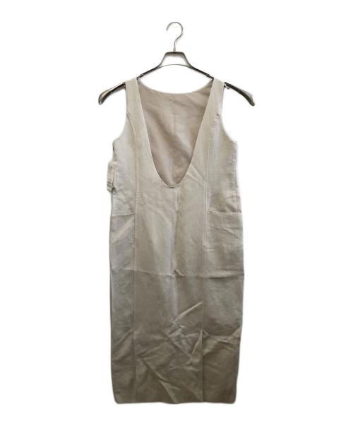 Noble（ノーブル）Noble (ノーブル) ノーブル リネン混 2way ロングワンピース ノースリーブ ベージュ サイズ:36の古着・服飾アイテム