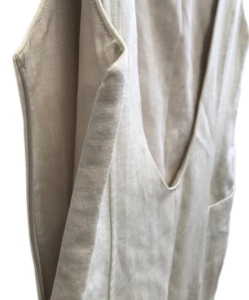 Noble（ノーブル）Noble (ノーブル) ノーブル リネン混 2way ロングワンピース ノースリーブ ベージュ サイズ:36の古着・服飾アイテム