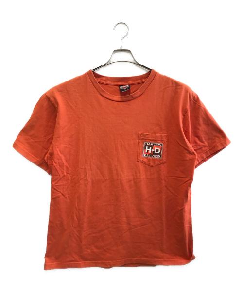 HARLEY-DAVIDSON（ハーレーダビッドソン）HARLEY-DAVIDSON (ハーレーダビッドソン) ポケットTシャツ オレンジ サイズ:XLの古着・服飾アイテム