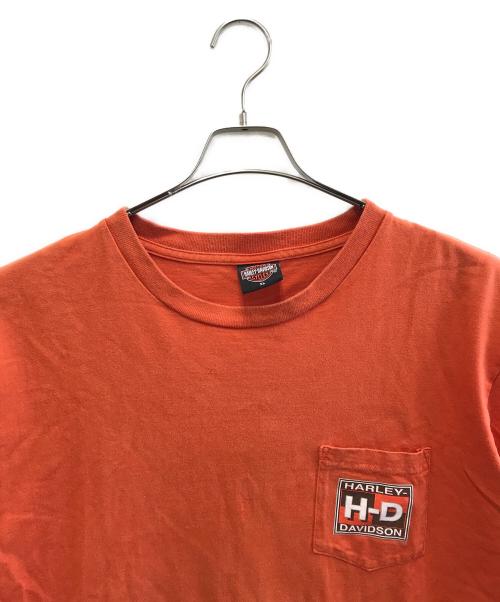HARLEY-DAVIDSON（ハーレーダビッドソン）HARLEY-DAVIDSON (ハーレーダビッドソン) ポケットTシャツ オレンジ サイズ:XLの古着・服飾アイテム
