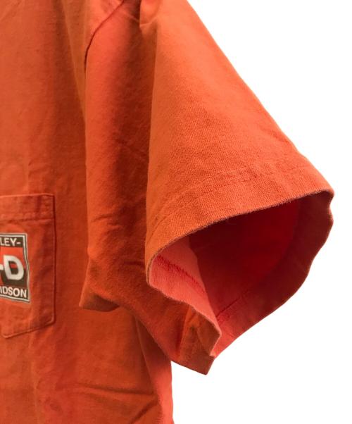 HARLEY-DAVIDSON（ハーレーダビッドソン）HARLEY-DAVIDSON (ハーレーダビッドソン) ポケットTシャツ オレンジ サイズ:XLの古着・服飾アイテム