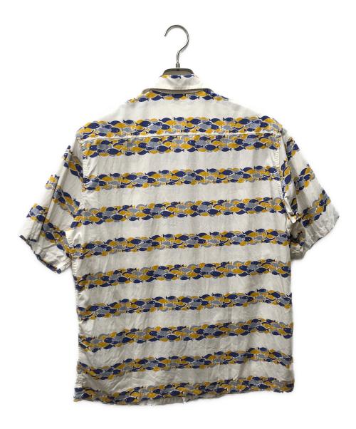 JOHN GLUCKOW BY WARE HOUSE（ジョングラッコー ウエアハウス）JOHN GLUCKOW BY WARE HOUSE (ジョングラッコー ウエアハウス) アロハシャツ イエロー×ネイビー サイズ:38の古着・服飾アイテム