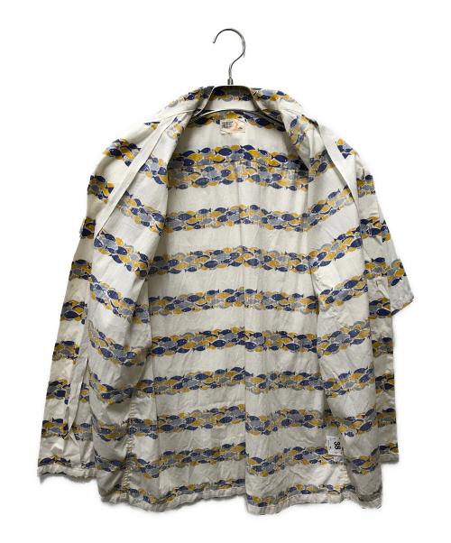 JOHN GLUCKOW BY WARE HOUSE（ジョングラッコー ウエアハウス）JOHN GLUCKOW BY WARE HOUSE (ジョングラッコー ウエアハウス) アロハシャツ イエロー×ネイビー サイズ:38の古着・服飾アイテム