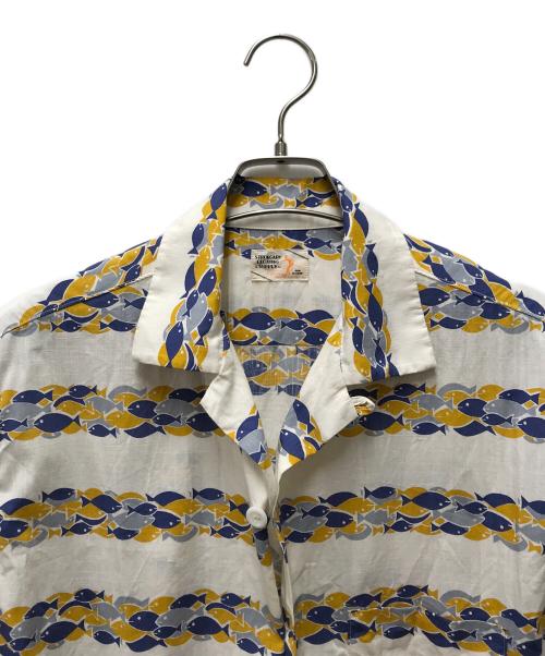 JOHN GLUCKOW BY WARE HOUSE（ジョングラッコー ウエアハウス）JOHN GLUCKOW BY WARE HOUSE (ジョングラッコー ウエアハウス) アロハシャツ イエロー×ネイビー サイズ:38の古着・服飾アイテム
