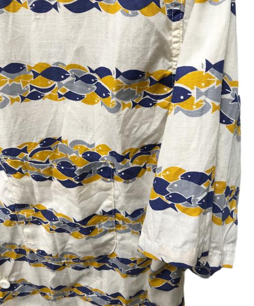 JOHN GLUCKOW BY WARE HOUSE（ジョングラッコー ウエアハウス）JOHN GLUCKOW BY WARE HOUSE (ジョングラッコー ウエアハウス) アロハシャツ イエロー×ネイビー サイズ:38の古着・服飾アイテム