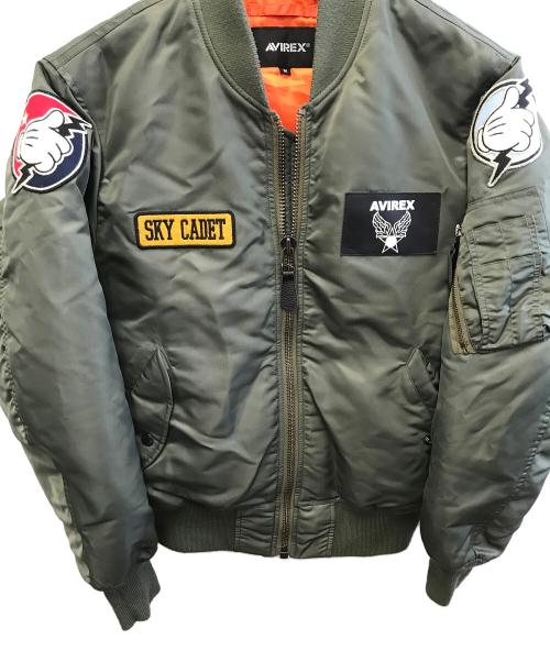 AVIREX（アヴィレックス）AVIREX (アヴィレックス) Disney (ディズニー) MA-1ジャケット カーキ サイズ:Mの古着・服飾アイテム