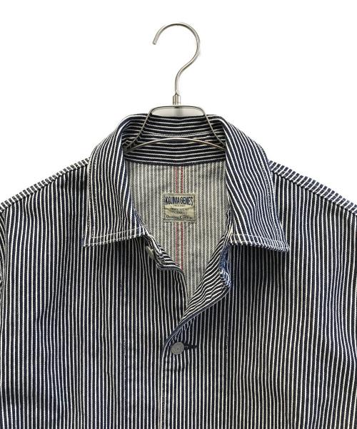 KOJIMA GENES（コジマジーンズ）KOJIMA GENES (コジマジーンズ) カバーオール ネイビー×ホワイト サイズ:XLの古着・服飾アイテム