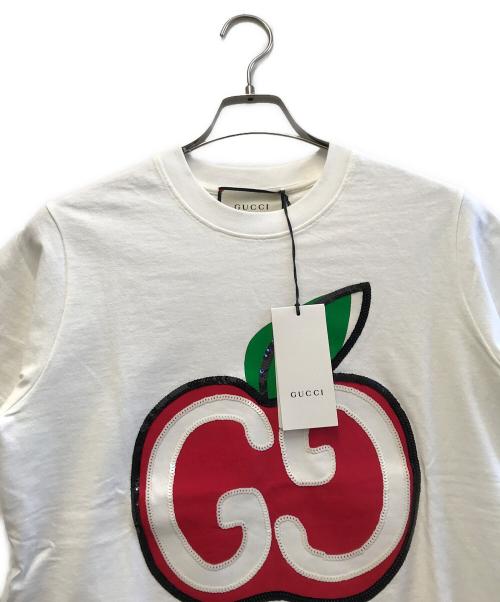 GUCCI（グッチ）GUCCI (グッチ) GGアップルプリントT ホワイト サイズ:Sの古着・服飾アイテム