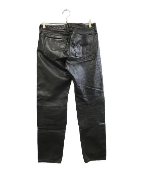 agnes b homme（アニエスベーオム）agnes b homme (アニエスベーオム) レザーパンツ ブラック サイズ:38の古着・服飾アイテム