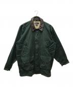 NAUTICAノーティカ）の古着「襟レザーハンティングジャケット」｜グリーン