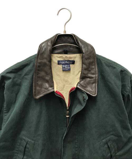 NAUTICA（ノーティカ）NAUTICA (ノーティカ) 襟レザーハンティングジャケット グリーン サイズ:XXLの古着・服飾アイテム