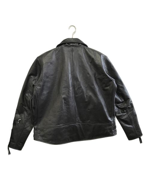 FREEDOM（フリーダム）freedom (フリーダム) レザーダブルライダースジャケット ブラック サイズ:52の古着・服飾アイテム
