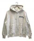 Champion×MoMAチャンピオン×モマ）の古着「リバースウィーブジップパーカー」｜アッシュグレー