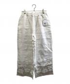 TSUHARU by samansa Mos2ツハル バイ サマンサモスモス）の古着「花柄メッシュ刺繍パンツ」｜ホワイト