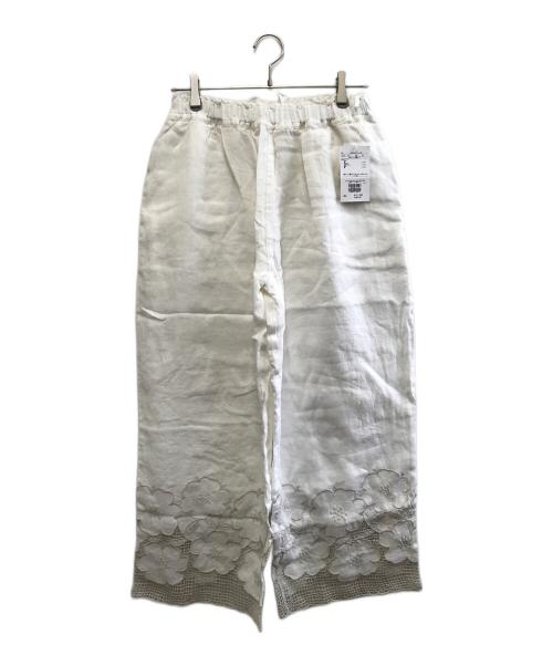 TSUHARU by samansa Mos2（ツハル バイ サマンサモスモス）TSUHARU by Samansa Mos2 (ツハル バイ サマンサモスモス) 花柄メッシュ刺繍パンツ ホワイト サイズ:FREE 未使用品の古着・服飾アイテム