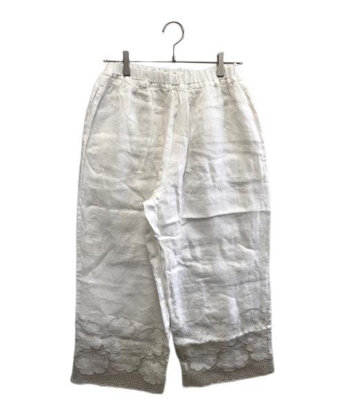 TSUHARU by samansa Mos2（ツハル バイ サマンサモスモス）TSUHARU by Samansa Mos2 (ツハル バイ サマンサモスモス) 花柄メッシュ刺繍パンツ ホワイト サイズ:FREE 未使用品の古着・服飾アイテム