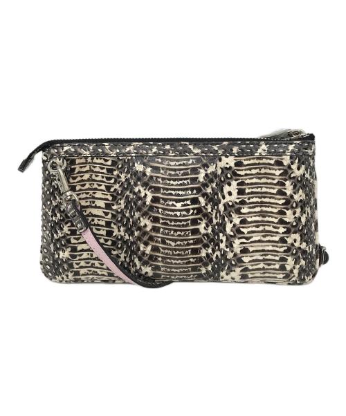 A.D.M.J.（エーディーエムジェイ）A.D.M.J. (エーディーエムジェイ) ショルダーポーチ ホワイト×ブラックの古着・服飾アイテム