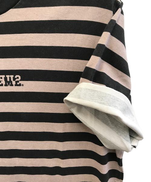 SUPREME（シュプリーム）SUPREME (シュプリーム) REVERSE STRIPE S/S TOP グレー×ブラック サイズ:Mの古着・服飾アイテム