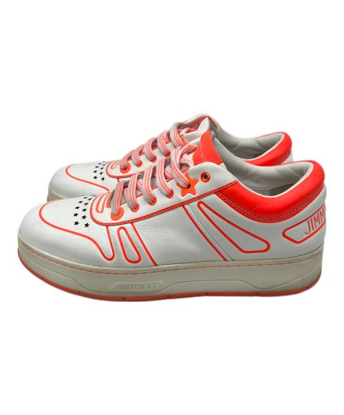 JIMMY CHOO（ジミーチュウ）JIMMY CHOO (ジミーチュウ) スニーカー ホワイト×オレンジ サイズ:38の古着・服飾アイテム