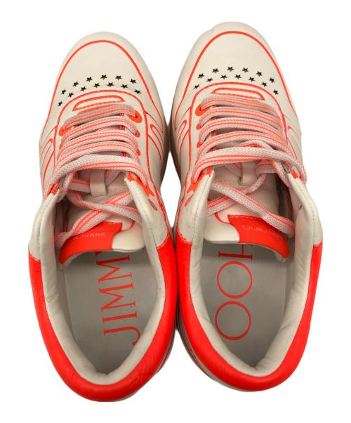 JIMMY CHOO（ジミーチュウ）JIMMY CHOO (ジミーチュウ) スニーカー ホワイト×オレンジ サイズ:38の古着・服飾アイテム