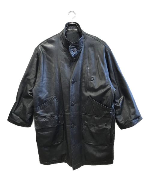 ISSEY MIYAKE（イッセイミヤケ）ISSEY MIYAKE (イッセイミヤケ) ラムレザーコート ブラック サイズ:9の古着・服飾アイテム