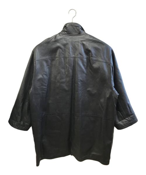 ISSEY MIYAKE（イッセイミヤケ）ISSEY MIYAKE (イッセイミヤケ) ラムレザーコート ブラック サイズ:9の古着・服飾アイテム