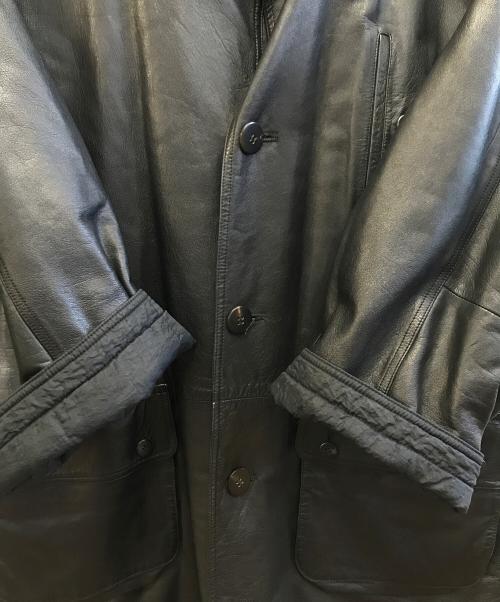 ISSEY MIYAKE（イッセイミヤケ）ISSEY MIYAKE (イッセイミヤケ) ラムレザーコート ブラック サイズ:9の古着・服飾アイテム