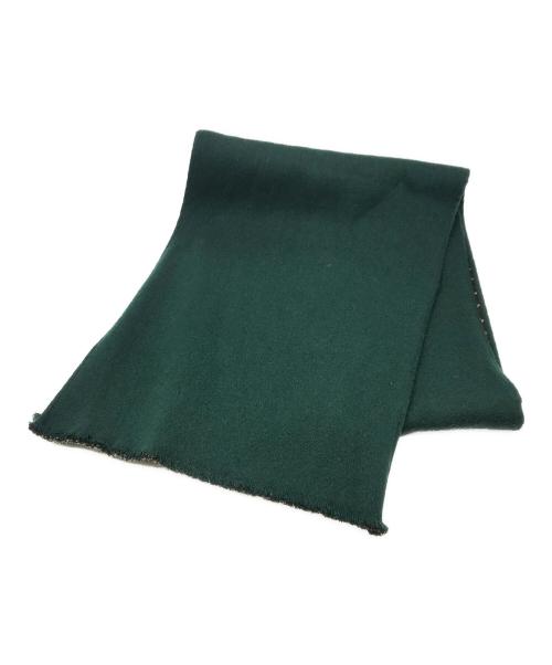 GUCCI（グッチ）GUCCI (グッチ) リバーシブルマフラー グリーン×ブラクンの古着・服飾アイテム