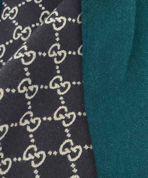 GUCCI（グッチ）GUCCI (グッチ) リバーシブルマフラー グリーン×ブラクンの古着・服飾アイテム