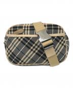 BURBERRY BLUE LABELバーバリーロンドンブルーレーベル）の古着「ウエストバッグ」｜ブラック×ベージュ