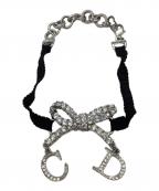 Christian Diorクリスチャン ディオール）の古着「リボンブレスレット」｜シルバー×ブラック