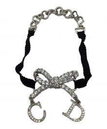 Christian Dior（クリスチャン ディオール）の古着「リボンブレスレット」｜シルバー×ブラック