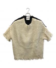 digawel（ディガウェル）の古着「ワッフルニット」｜アイボリー×ブラック